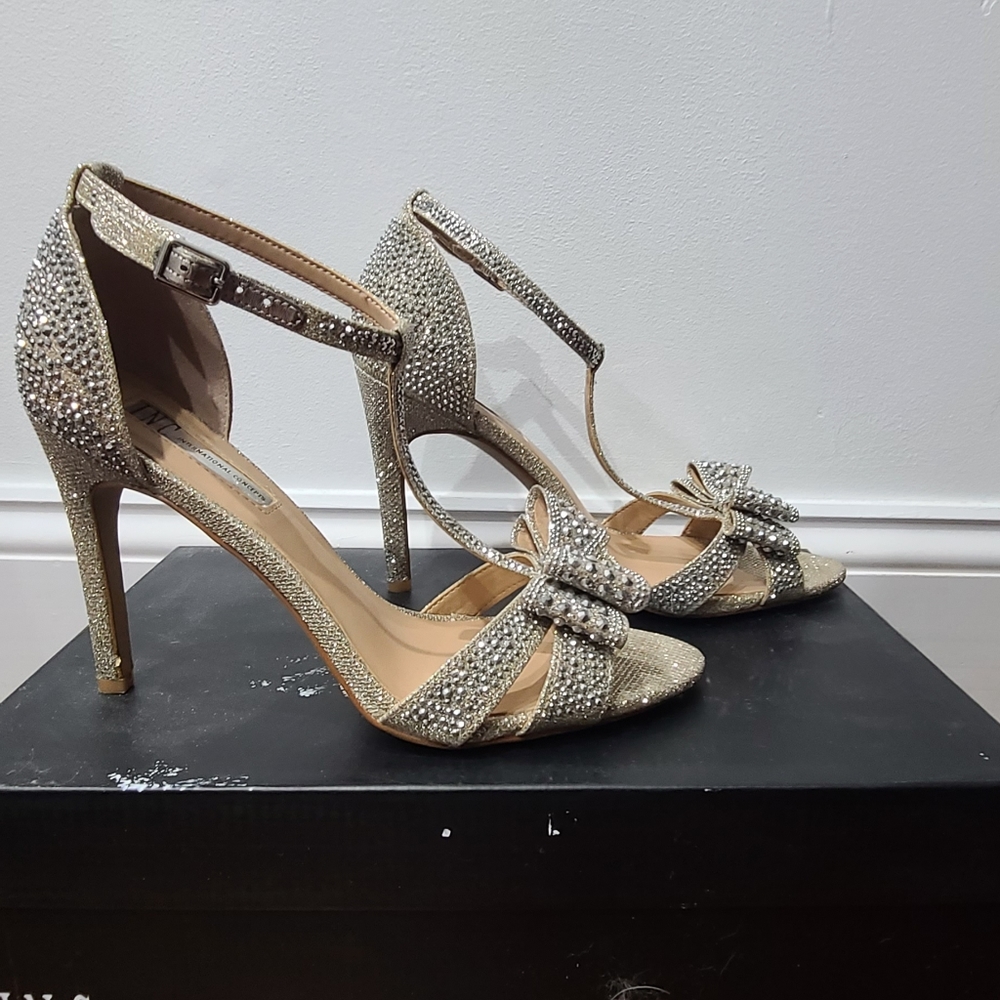 INC International ConceptsWomen's Reesie Rhinestone Bow Evening Sandals